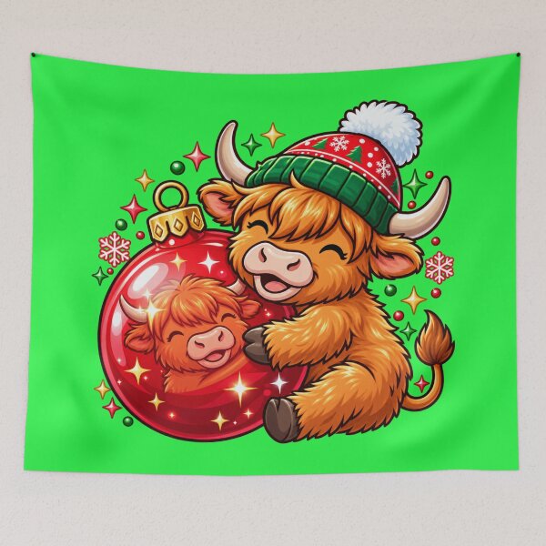 Item preview, Highland Cow Christmas Love – Precious Little Caglf designed and sold by JanRizz.