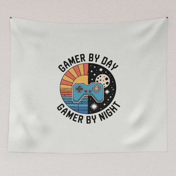 Item preview, Gamer by Day, Gamer by Night – Funny Gaming Quote designed and sold by Jollys-ArtShop.