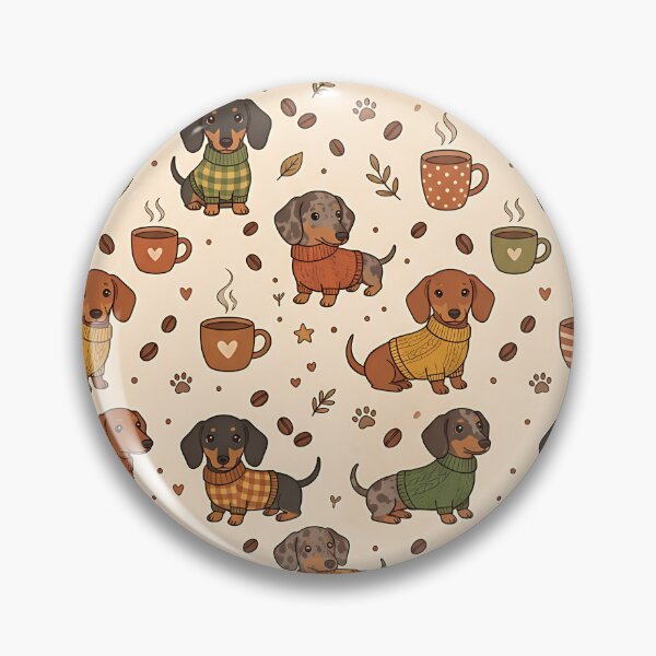 Item preview, Cute Dachshund Dog And Coffee Pattern designed and sold by wallpapersarts.