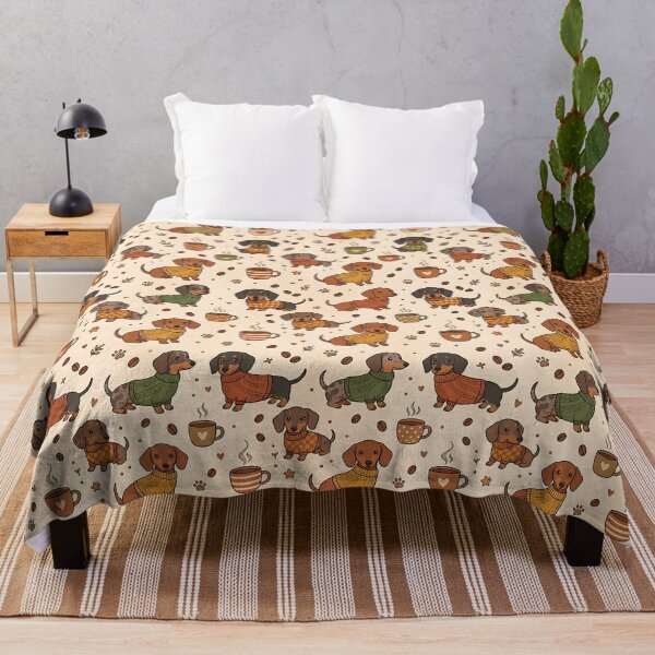 Item preview, Cute Dachshund Dog And Coffee Pattern designed and sold by wallpapersarts.