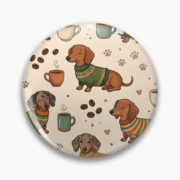 Item preview, Cute Dachshund Dog And Coffee Pattern designed and sold by wallpapersarts.