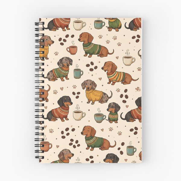 Item preview, Cute Dachshund Dog And Coffee Pattern designed and sold by wallpapersarts.