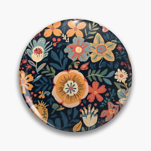 Item preview, Colourful Vintage Garden Flowers – Bold Folk Art Floral Pattern designed and sold by My Gluten Free Life UK.