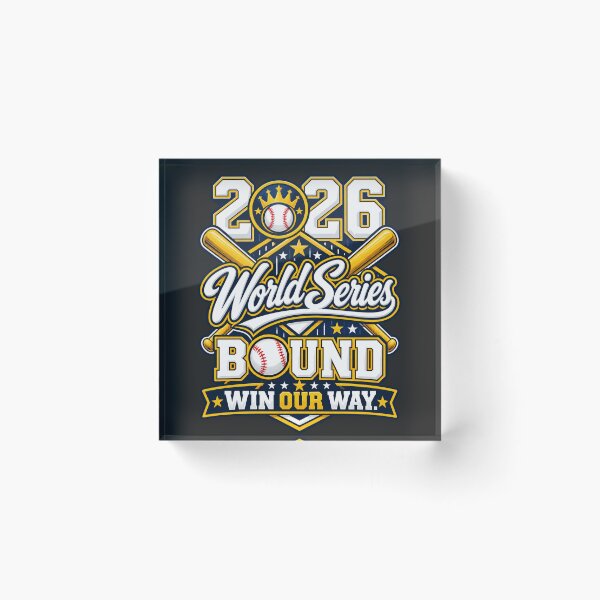Item preview, Brewers 2026 World Series Bound Win Our Way Crossed Bats Crown Emblem Navy Gold Champions designed and sold by Pliable.