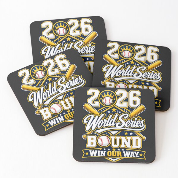 Item preview, Brewers 2026 World Series Bound Win Our Way Crossed Bats Crown Emblem Navy Gold Champions designed and sold by Pliable.