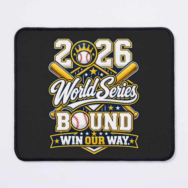 Item preview, Brewers 2026 World Series Bound Win Our Way Crossed Bats Crown Emblem Navy Gold Champions designed and sold by Pliable.