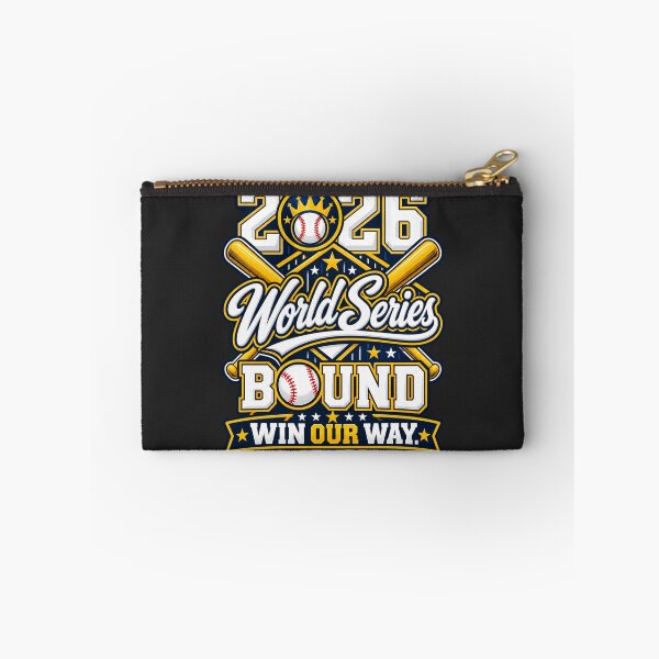 Item preview, Brewers 2026 World Series Bound Win Our Way Crossed Bats Crown Emblem Navy Gold Champions designed and sold by Pliable.