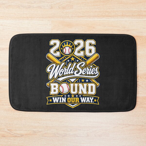 Item preview, Brewers 2026 World Series Bound Win Our Way Crossed Bats Crown Emblem Navy Gold Champions designed and sold by Pliable.