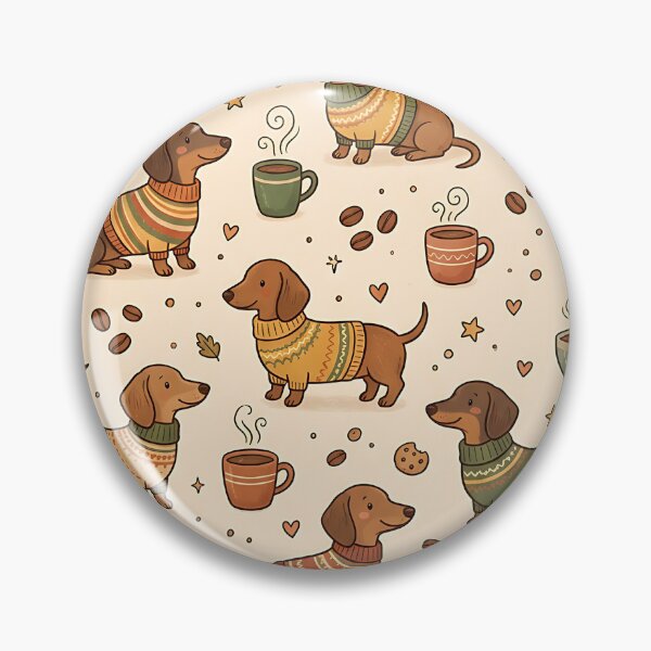 Item preview, Cute Dachshund Dog And Coffee Pattern designed and sold by wallpapersarts.
