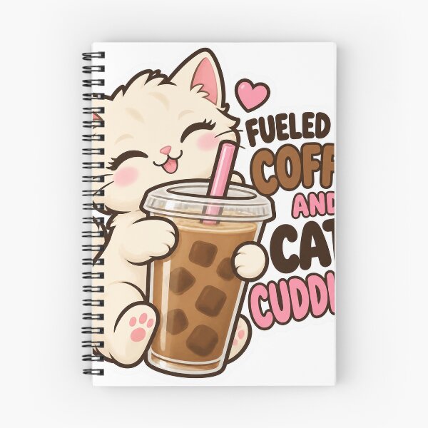 Item preview, Fueled by Coffee and Cat Cuddles Cute Kitten Iced Coffee Sticker designed and sold by Varaprasad43.