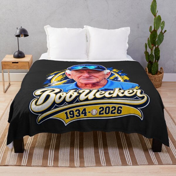 Item preview, Bob Uecker 1934 2026 Tribute Portrait Legend Voice of the Brewers Navy Gold Memorial designed and sold by Pliable.
