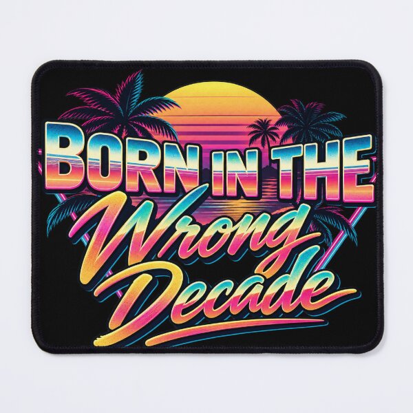 Item preview, Born in the Wrong Decade – 80s Synthwave Sunset and Retro Neon Aesthetic designed and sold by GingaArt.