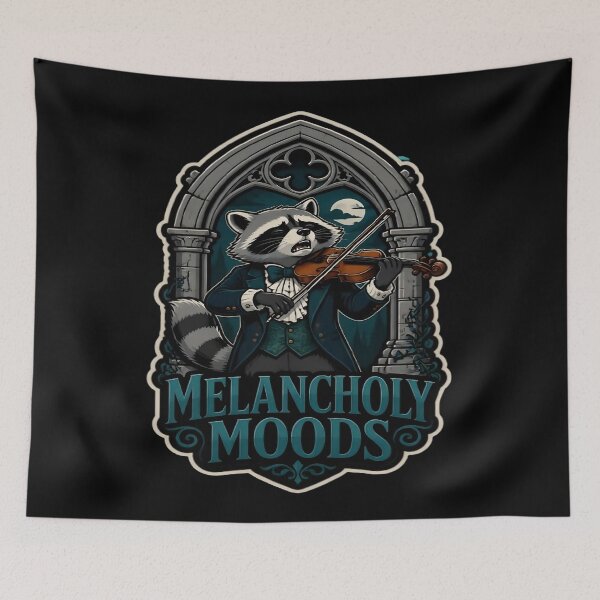Item preview, Melancholy Moods Funny Raccoon Violin Gothic Arch designed and sold by PozivoPlus.