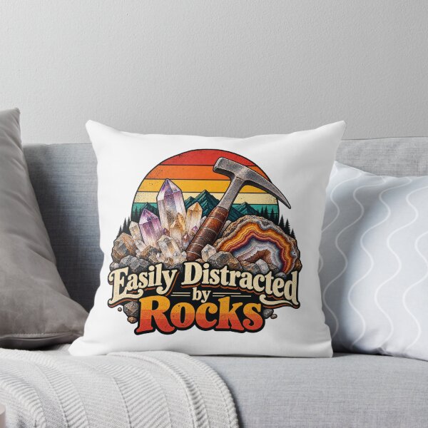 Item preview, Easily Distracted by Rocks Retro Rockhound Art designed and sold by TeNovaStudio.