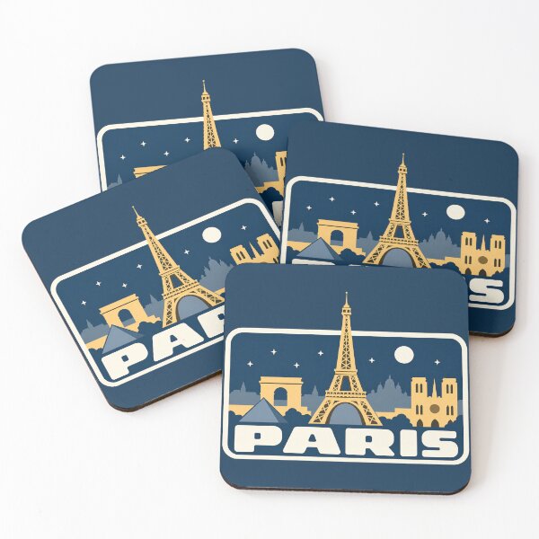 Item preview, Paris by Night - Retro Skyline Badge designed and sold by Grove of Things.
