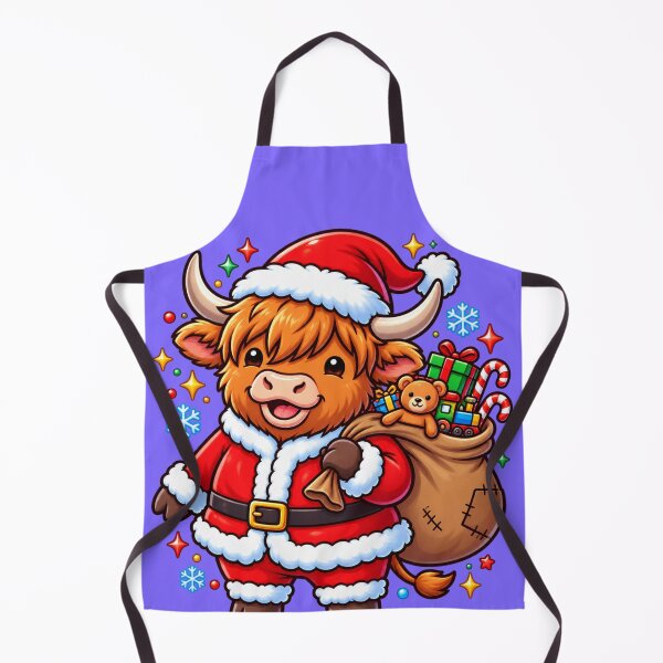 Item preview, Santa Highland Cow with a Sack of Christmas Toys designed and sold by JanRizz.