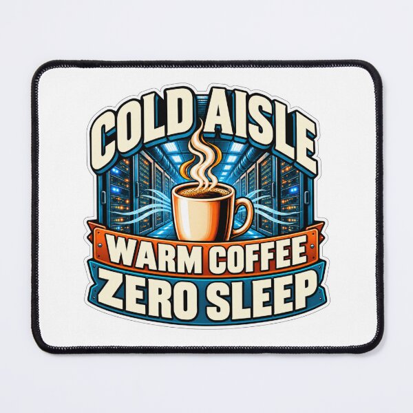 Item preview, Cold Aisle Warm Coffee Zero Sleep - Data Centers Humor designed and sold by WeirdlyMild.