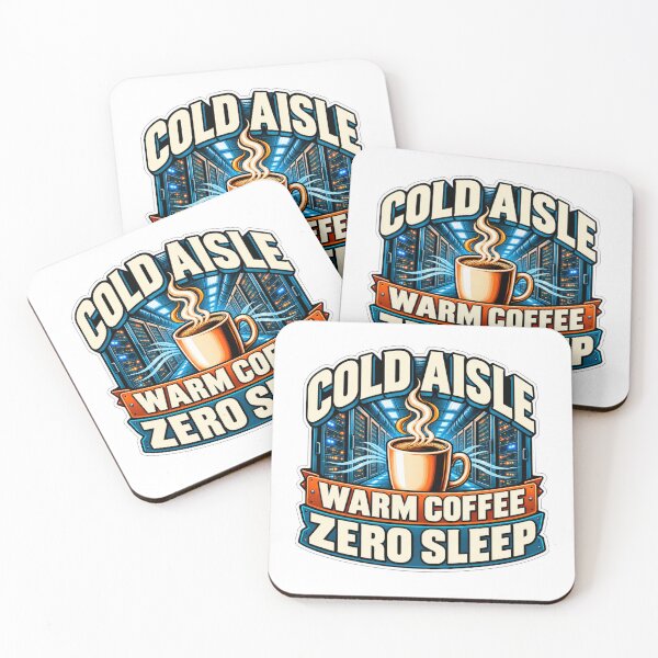 Item preview, Cold Aisle Warm Coffee Zero Sleep - Data Centers Humor designed and sold by WeirdlyMild.