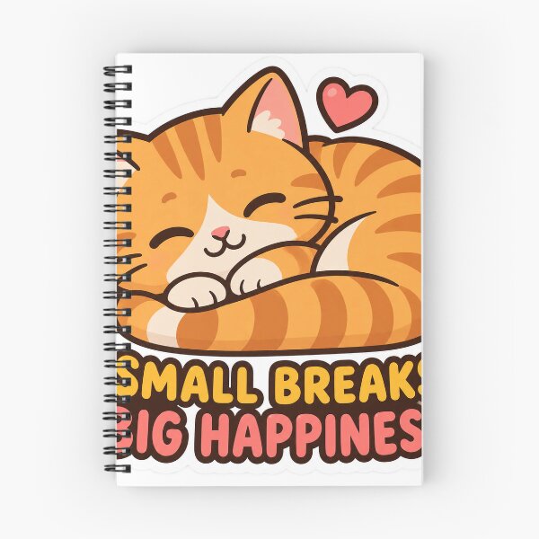 Item preview, Small Breaks Big Happiness Cute Sleeping Orange Cat Sticker designed and sold by Varaprasad43.