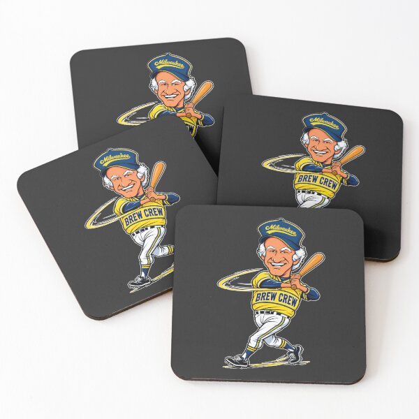 Item preview, Bob Uecker Cartoon Brew Crew Swinging Bat Milwaukee Yellow Blue Caricature Legend designed and sold by Pliable.