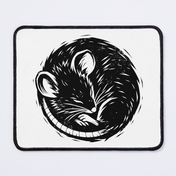 Item preview, Sleeping Rat – Black and White Woodcut Illustration designed and sold by Ankarzh.