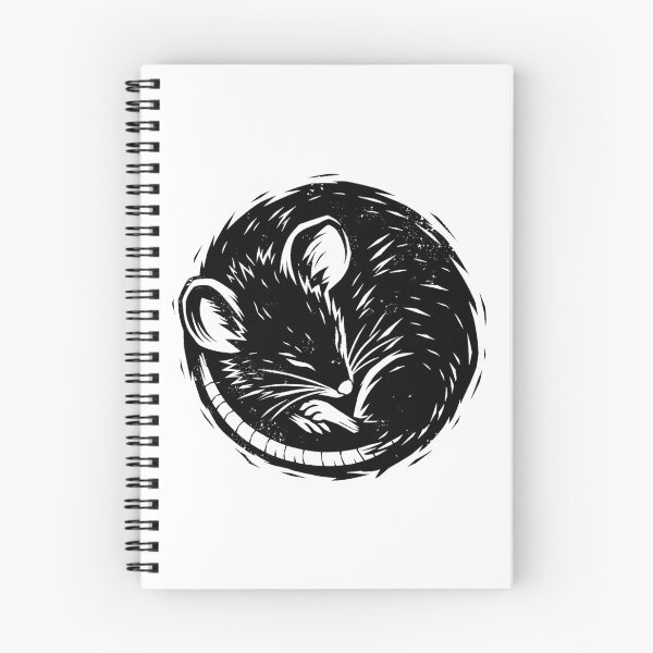 Item preview, Sleeping Rat – Black and White Woodcut Illustration designed and sold by Ankarzh.