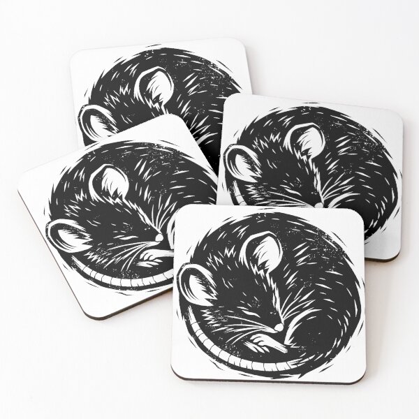Item preview, Sleeping Rat – Black and White Woodcut Illustration designed and sold by Ankarzh.
