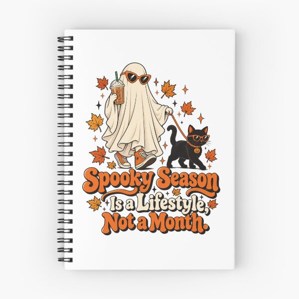 Item preview, Spooky Season Lifestyle Ghost Black Cat Art designed and sold by TeNovaStudio.