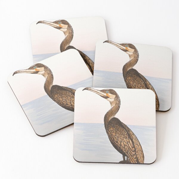 Item preview, Cormorant Watercolor – Elegant water bird on the lake designed and sold by Art by M.H..