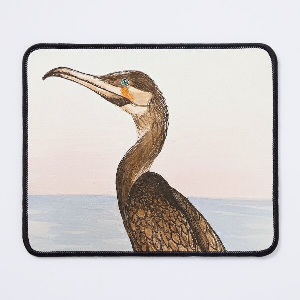 Item preview, Cormorant Watercolor – Elegant water bird on the lake designed and sold by Art by M.H..