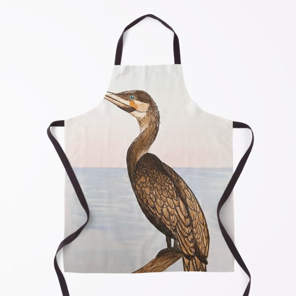 Item preview, Cormorant Watercolor – Elegant water bird on the lake designed and sold by Art by M.H..