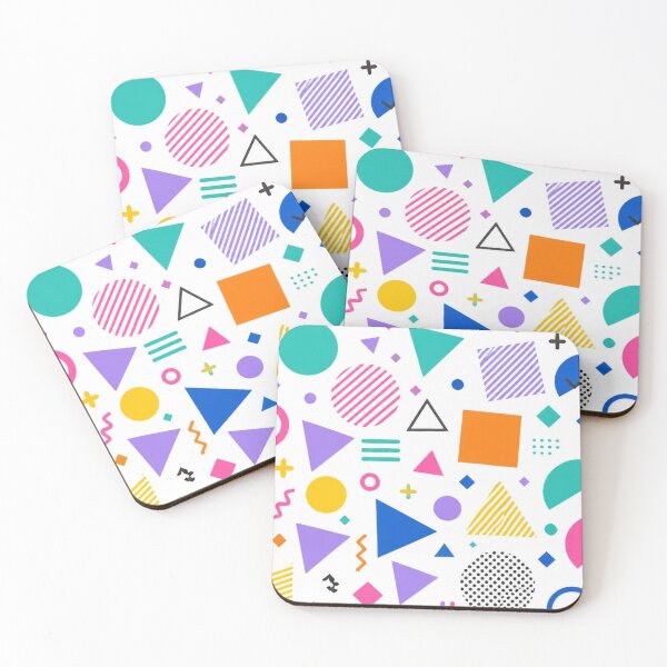 Item preview, Colourful 90s Memphis Pattern – Retro Geometric Shapes on White designed and sold by My Gluten Free Life UK.