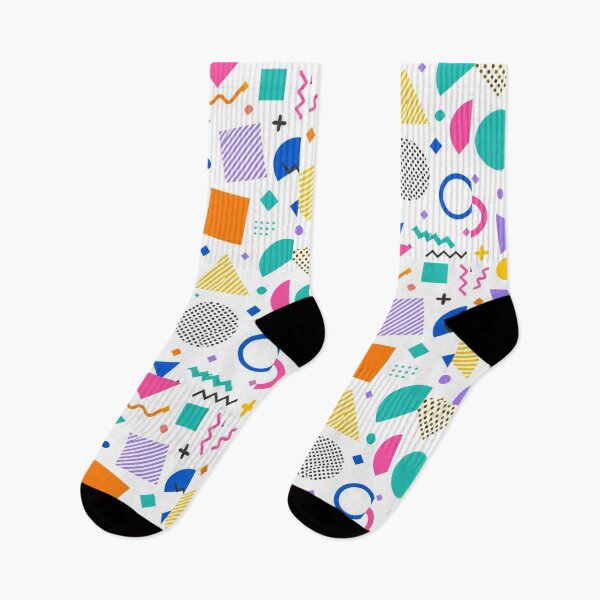 Item preview, Colourful 90s Memphis Pattern – Retro Geometric Shapes on White designed and sold by My Gluten Free Life UK.