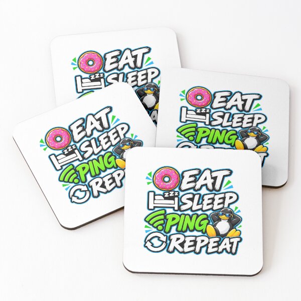 Item preview, Eat Sleep Ping Repeat Funny Networking IT Humor designed and sold by TBillMAG — Retro Tech & IT Humor.