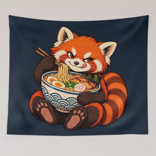 Item preview, Red Panda Eating a Giant Ramen designed and sold by ImagenFusionP.