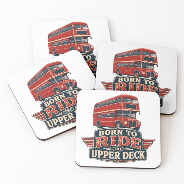 Item preview, Born to Ride the Upper Deck – Vintage British Double Decker Bus Retro London Transport Art designed and sold by CuteDesignables.