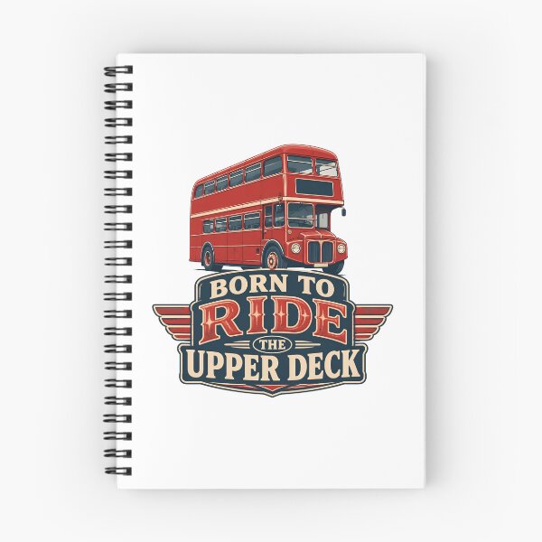 Item preview, Born to Ride the Upper Deck – Vintage British Double Decker Bus Retro London Transport Art designed and sold by CuteDesignables.