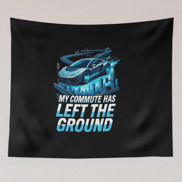 Item preview, My Commute Has Left The Ground Flying Car designed and sold by AmeliaShirts.