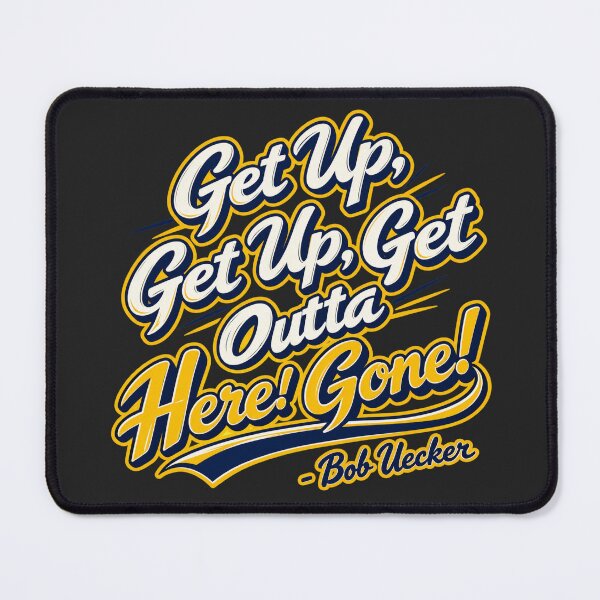 Item preview, Bob Uecker Get Up Get Up Get Outta Here Gone Classic Home Run Call Yellow Navy designed and sold by Pliable.