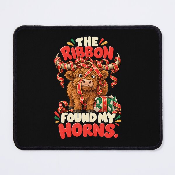 Item preview, Christmas Highland Cow Ribbon Fail - The Ribbon Found My Horns designed and sold by MOTIFOLK.
