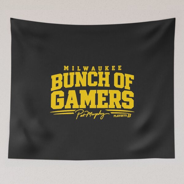 Item preview, Brewers Milwaukee Bunch of Gamers Pat Murphy Playoffs Distressed Yellow Grunge Text designed and sold by Pliable.