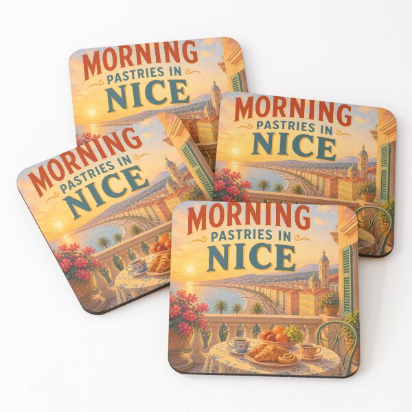 Item preview, Morning Pastries in Nice – Vintage Riviera Travel Poster designed and sold by LSVart.