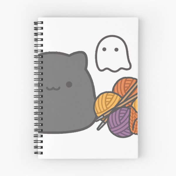 Item preview, Cute Black Cat Ghost Knitting Yarn Ball Fall Kawaii Sticker designed and sold by xiaoxiaochibi.