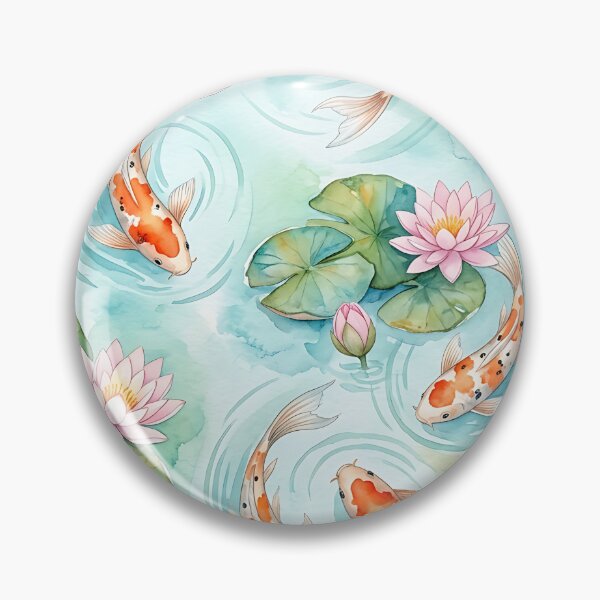 Item preview, Zen Japanese Koi Pond Lotus Pattern designed and sold by wallpapersarts.