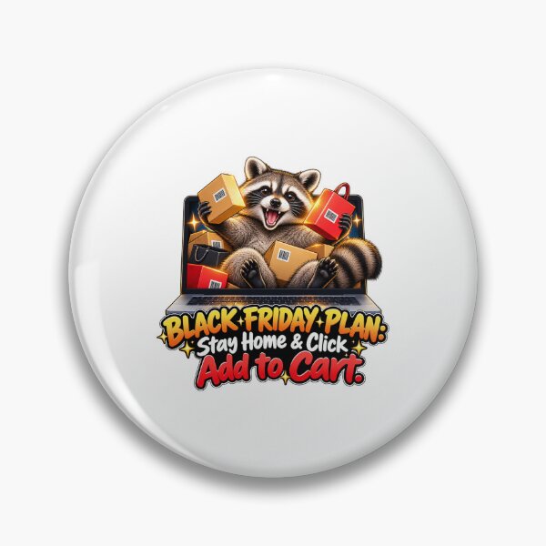 Item preview, Black Friday Raccoon Stay Home Shopping Art designed and sold by TeNovaStudio.