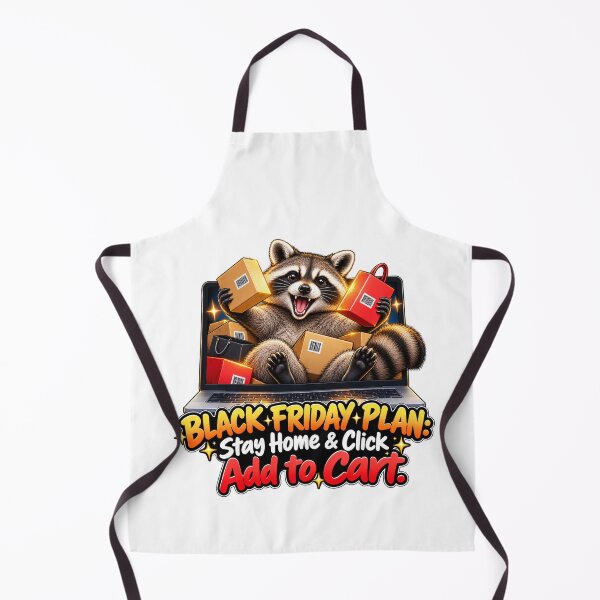 Item preview, Black Friday Raccoon Stay Home Shopping Art designed and sold by TeNovaStudio.