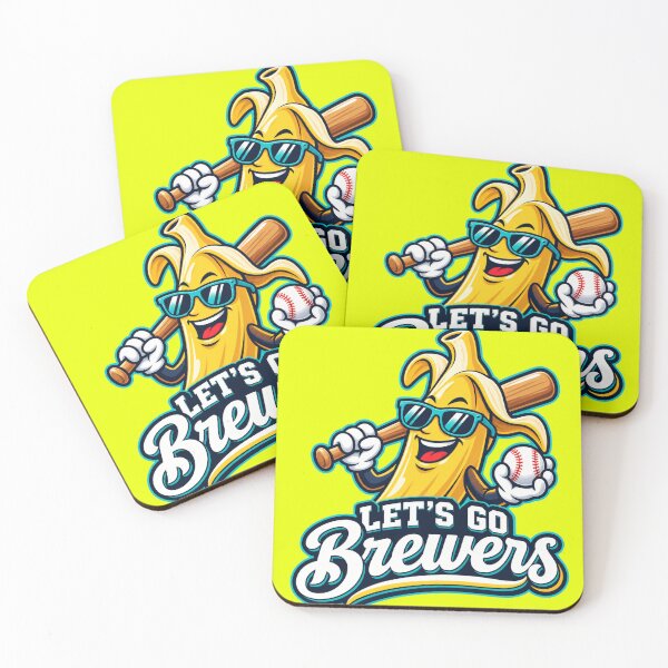Item preview, Brewers Lets Go Cool Banana Mascot Sunglasses Bat Ball Fun Cartoon Character designed and sold by Pliable.