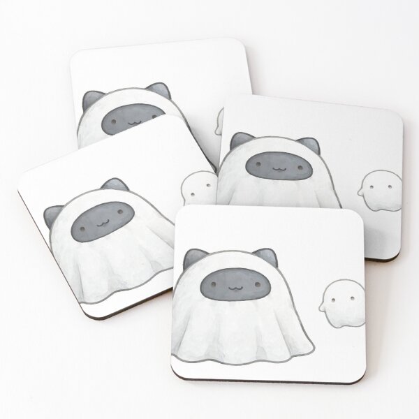 Item preview, Cute Black Cat Ghost Sheet Costume Halloween Kawaii Sticker designed and sold by xiaoxiaochibi.