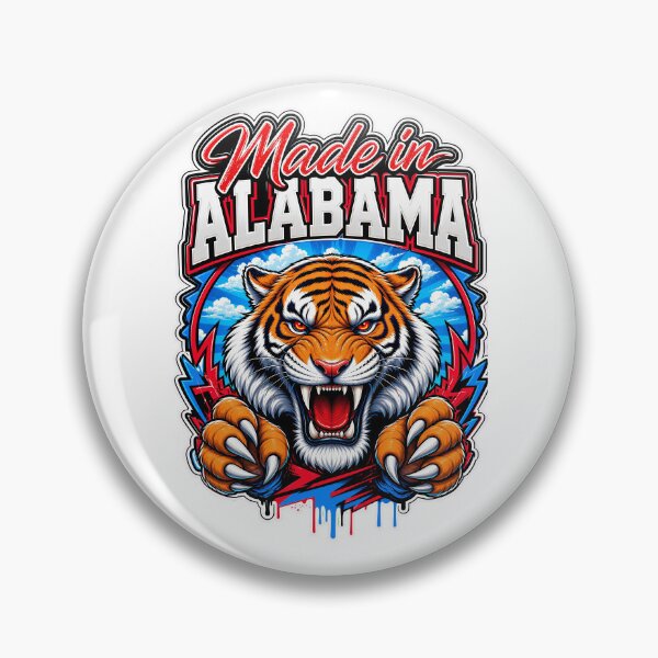 Item preview, Made in Alabama Roaring Tiger – Alabama State Pride Fierce Tiger Art Southern Roots Gift designed and sold by WLHmedia.com .