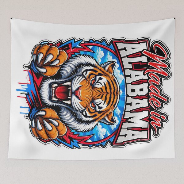 Item preview, Made in Alabama Roaring Tiger – Alabama State Pride Fierce Tiger Art Southern Roots Gift designed and sold by WLHmedia.com .